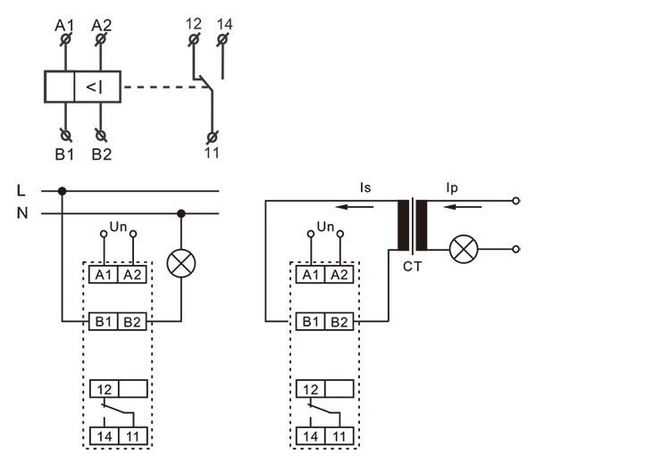电流监控继电器接线图